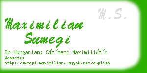 maximilian sumegi business card